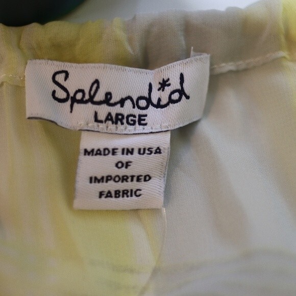 Splendid NWT Watercolor Pastel Striped Tank Top Yellow LG - Picture 7 of 7